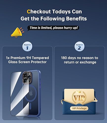 Miniatura 2 de JUESHITUO Funda para iPhone 15 Pro con protección integrada de lente de cámara, a medida para MagSafe Defensa a prueba de golpes de grado Mil Funda