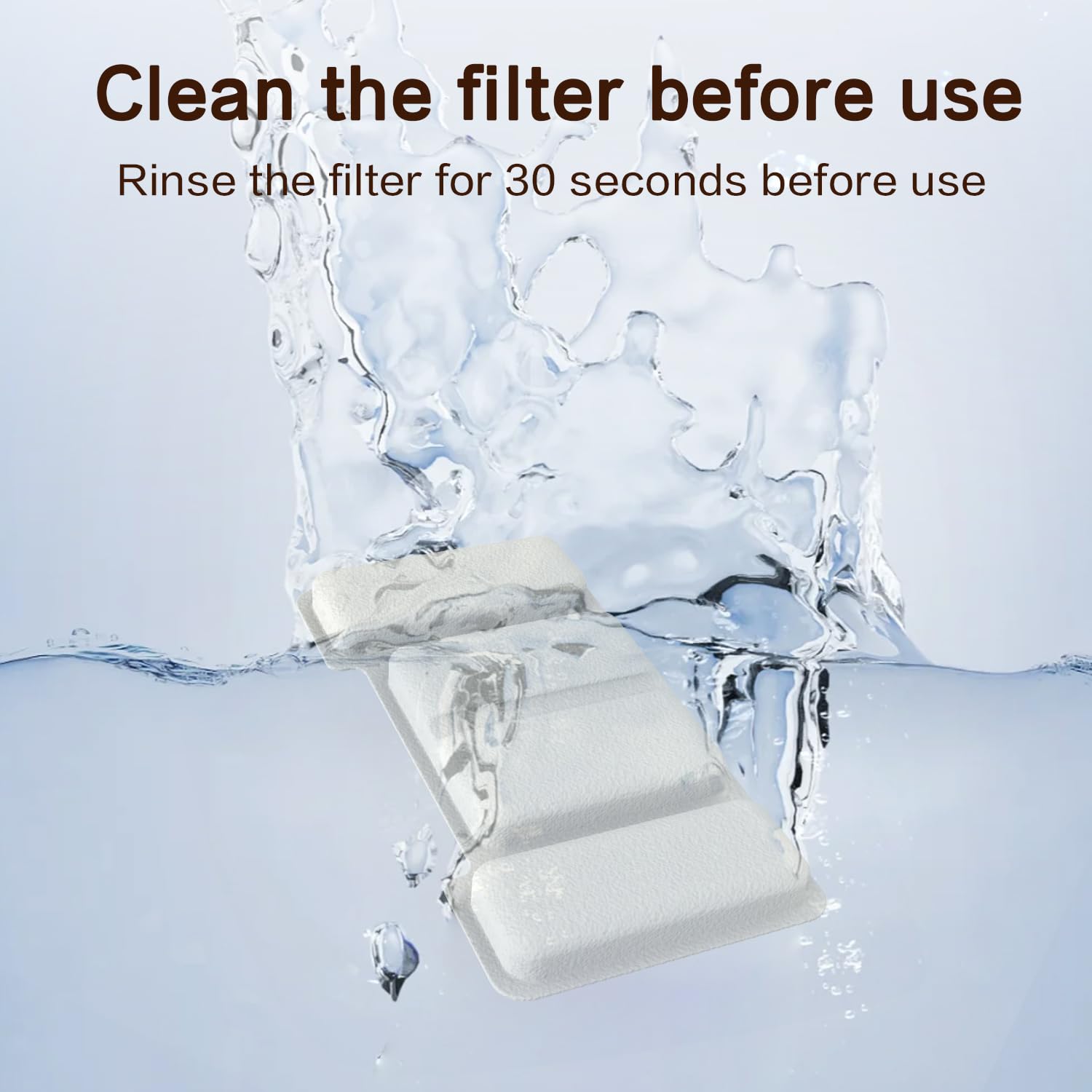 Cat Water Fountain Filter for 108oz/3.2L Stainless Steel Automatic Cat Fountains,Pet Water Dispenser Filter Replacement,Contains 8 Filters and 4 sponges - image 6