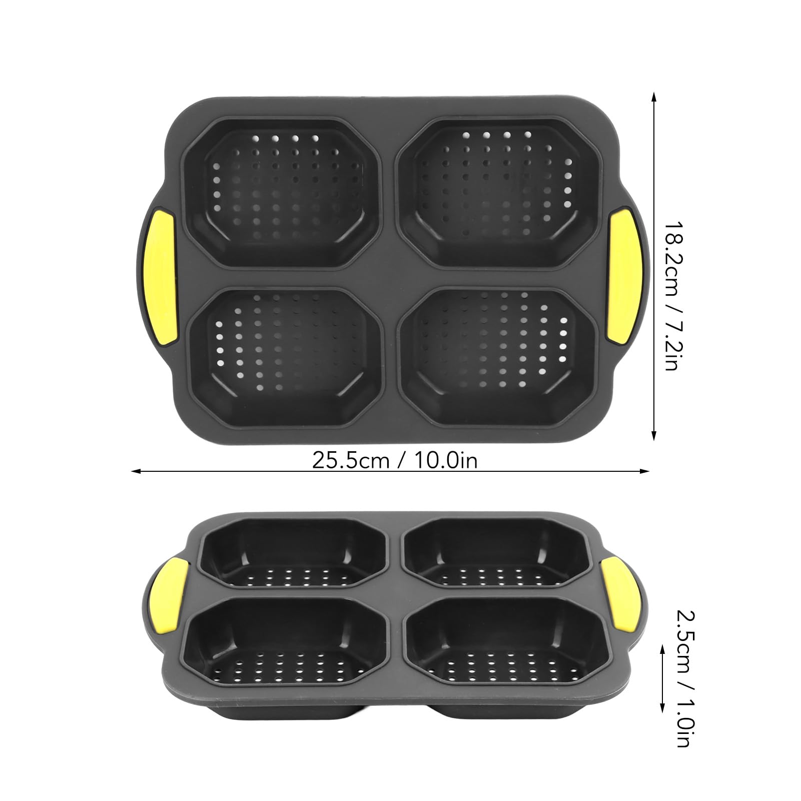 Lybunair Nonstick Silicone Hamburgers Bun Pan, 4 Grid Homemade Bread Tray for bs, Hot Dog, Bun and Bread