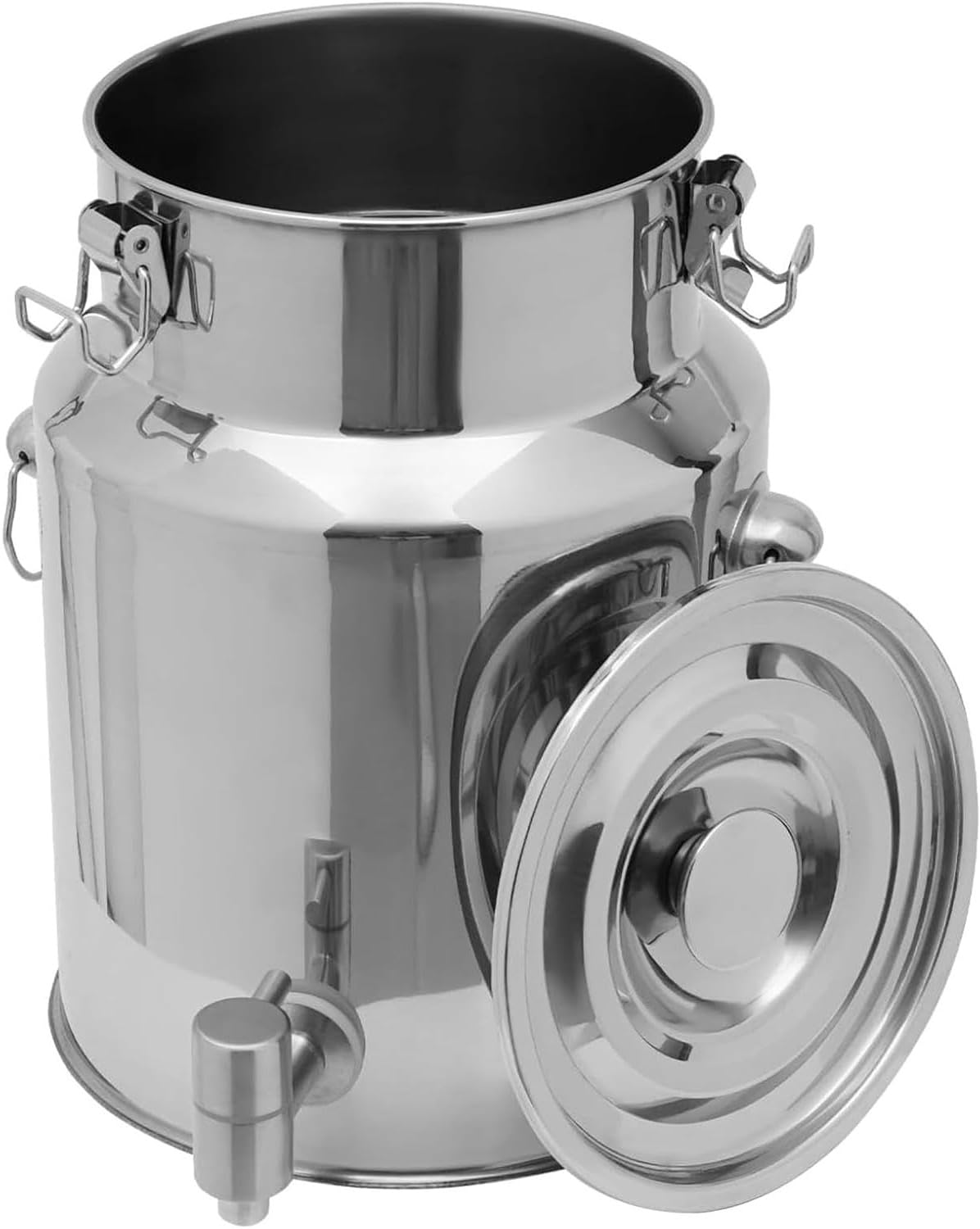 Pot à lait hermétique en acier inoxydable avec couvercle, conteneur liquide durable de 9 L pour la maison et l'agriculture, idéal pour le stockage et la distribution du lait