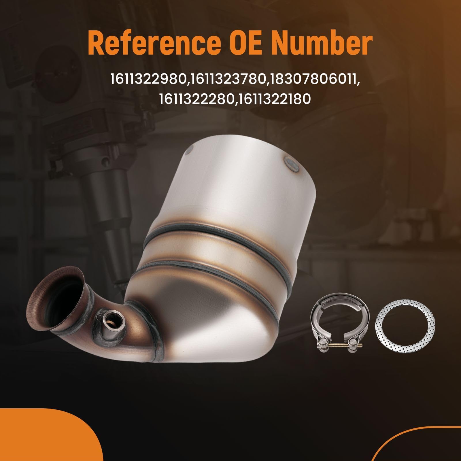 maXpeedingrods 1611322980 Filtro de partículas diésel DPF Diesel Compatible con Berlingo C2 C3 C4 C5 PEU-GEOT 206 207 307 308 Filtro de partículas de hollín 1611323780