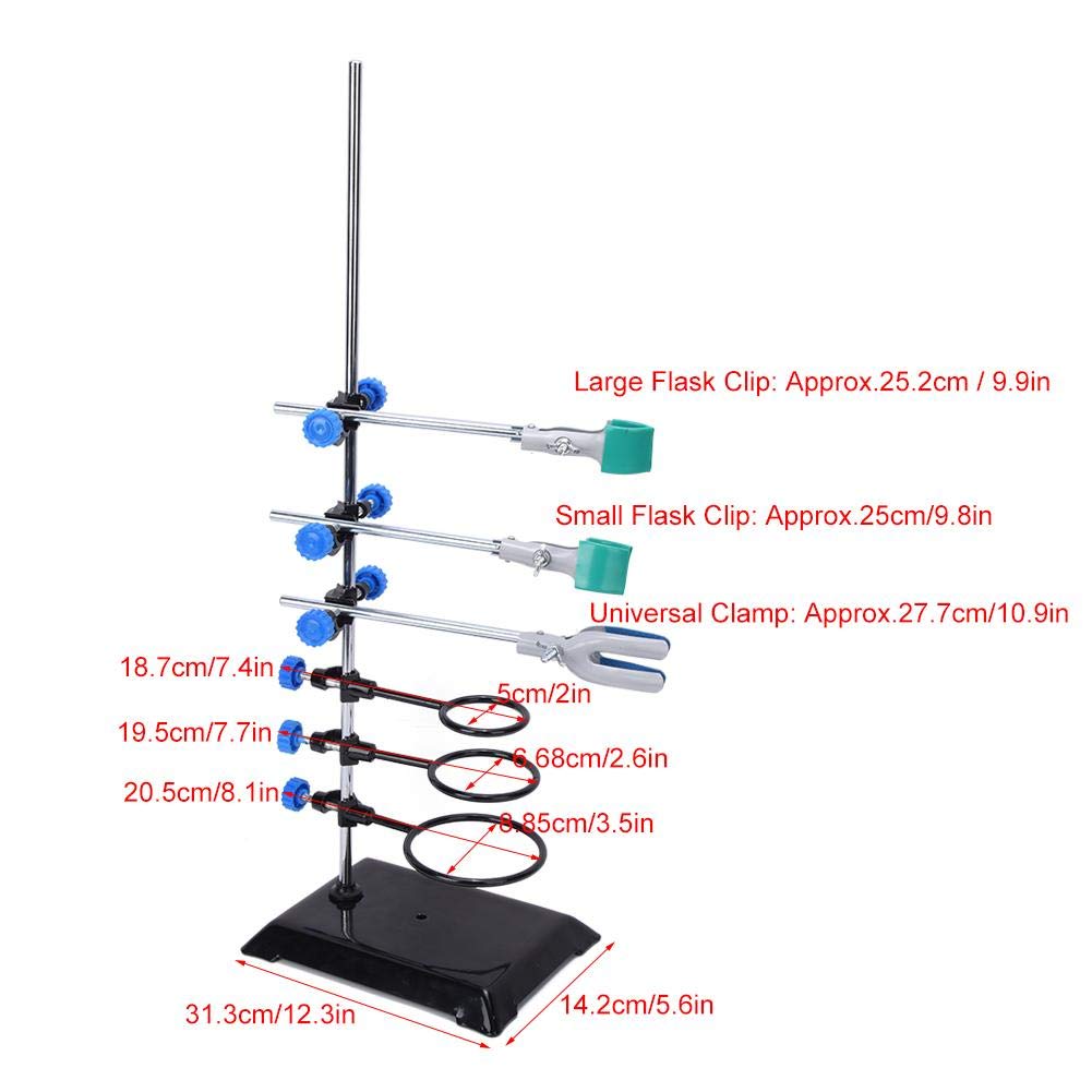 Walfront Mini Lab Support, Labor Ständer Halter Labor Clamp Flaschenhalter Kondensatorständer Clip Set, Unterstützung Laborstativ für Chemie Physikalische Experiment