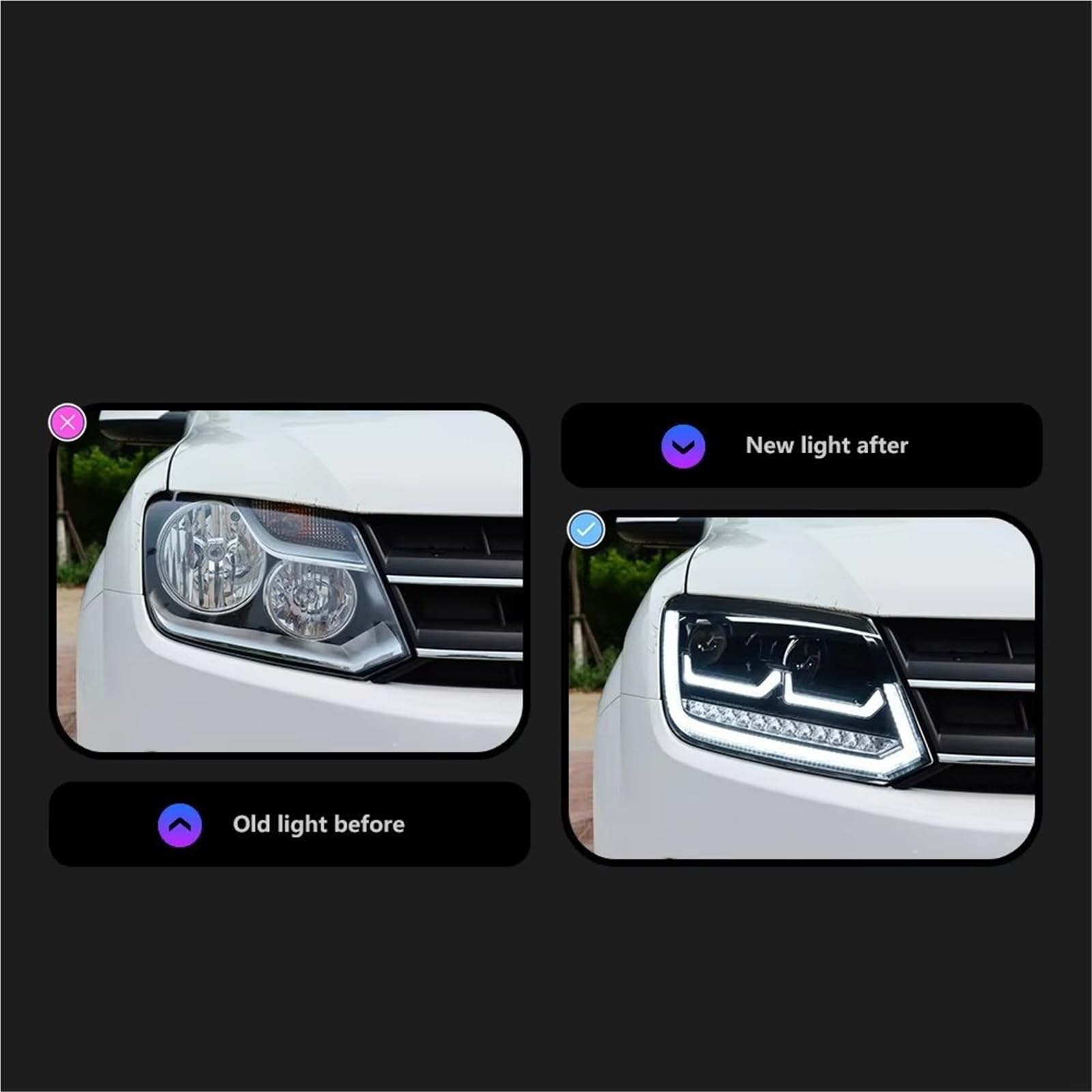 Fari Anteriori Fari Car Styling Faro LED Amarok Faro DRL Segnale Lente Proiettore Per Amarok 2010-2022 DRL Lampada(RHD)