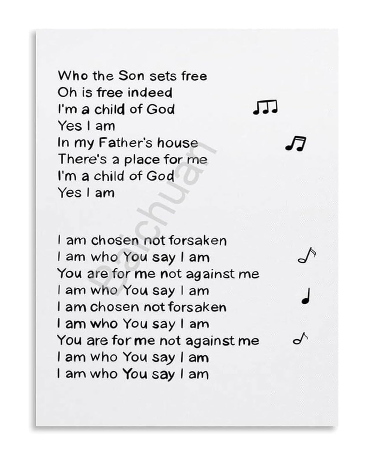 SSOPTMCB Faith Based Worship Song Lyrics Canvas Art Print for Home Decor Bedroom Living Room Christian Gift(Unframed,16x24inch(40x60cm))