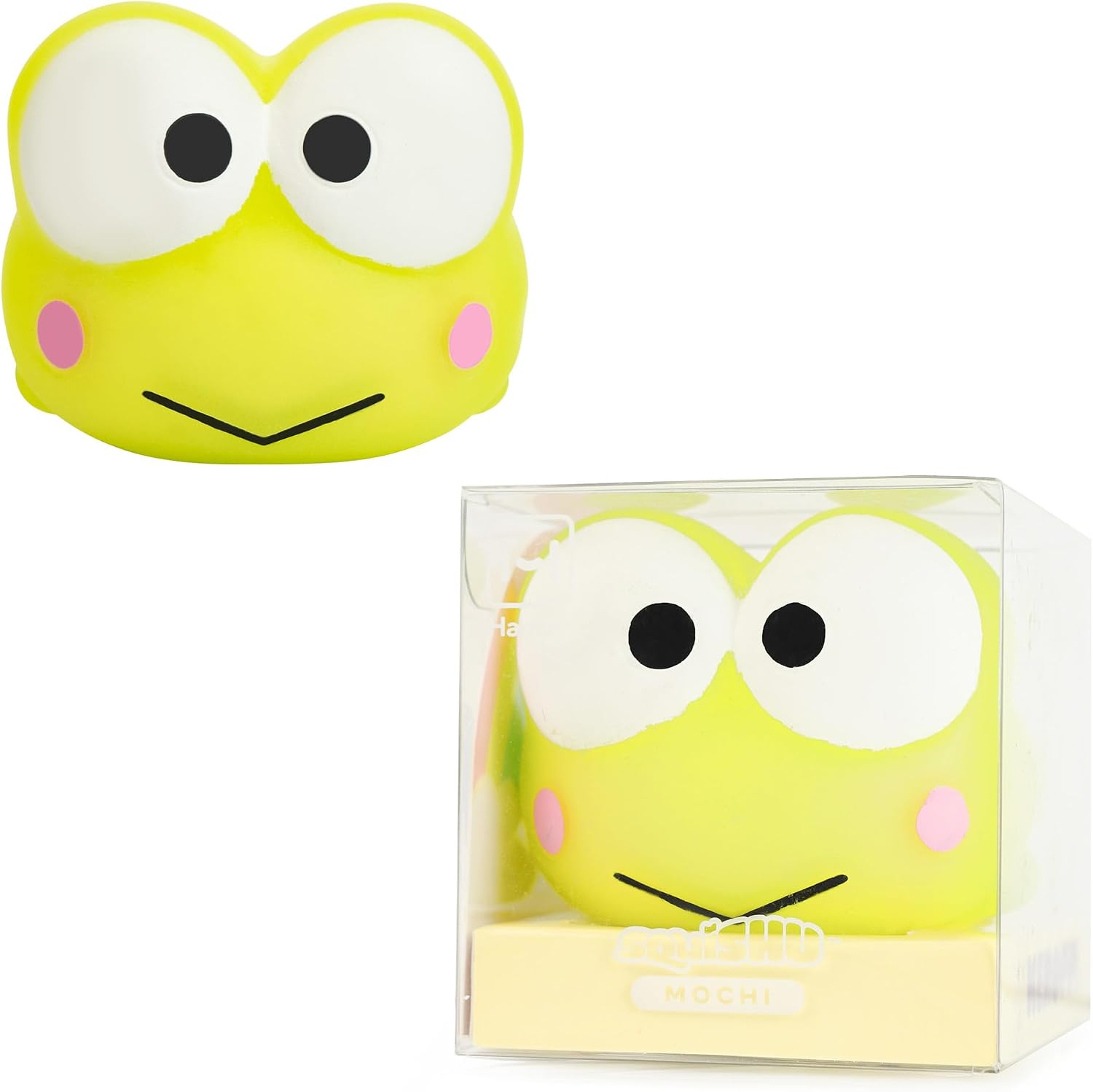 Hamee SquiSHU Sanrio Hello Kitty and Friends Squishy Toy - [Pull Stretchy Dough Fidget Sensory Toy] [Soft Squeeze Ball] Relaxing Fun Gift for Kids, Adults - Keroppi