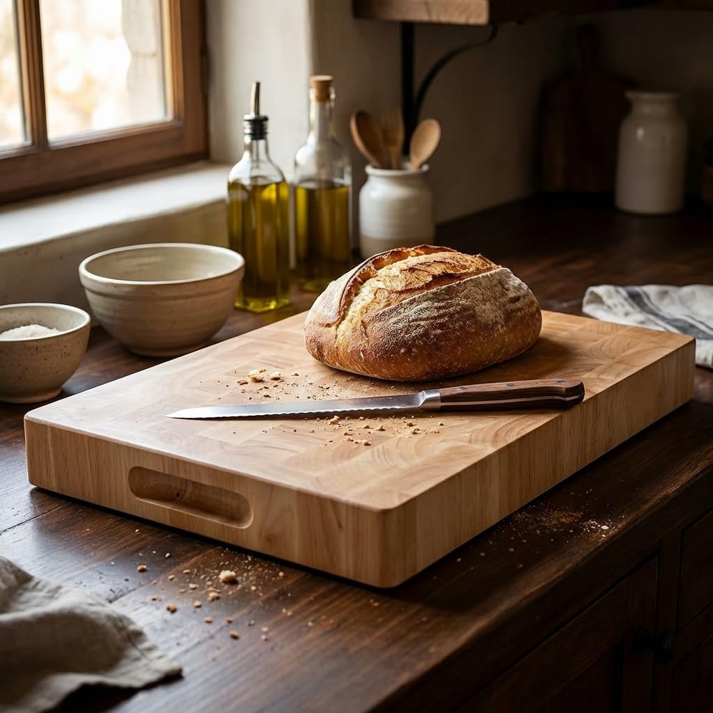 Suinga Tagliere in legno robusto per il taglio del pane (33 x 25 cm)