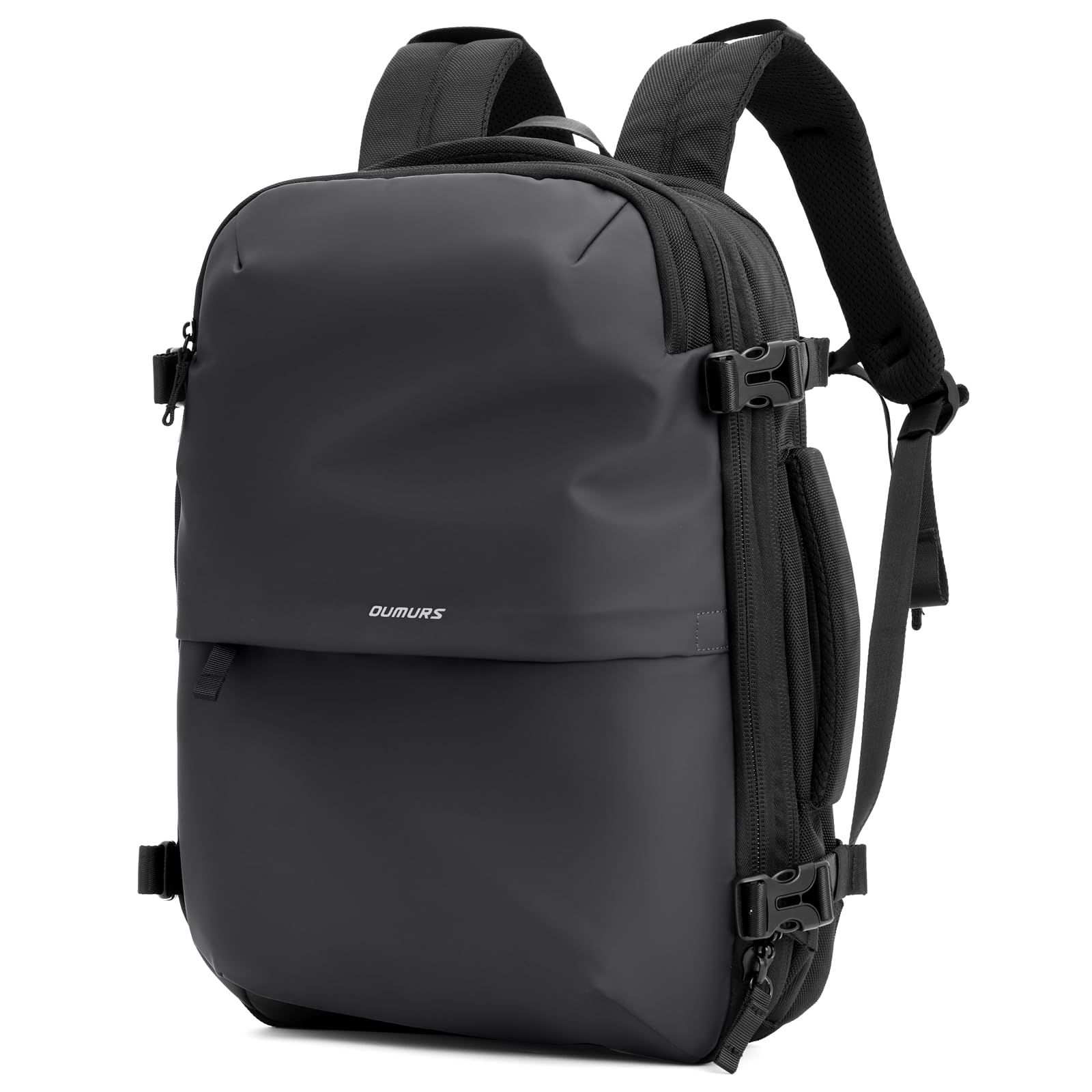 60L Expandable Vacuum Backpack with Air Pump for Long Travel with Vacuum Compression Pocket Large Capacity Water-resistant Gray 1680D Oxford Fabric Lamination Fabric