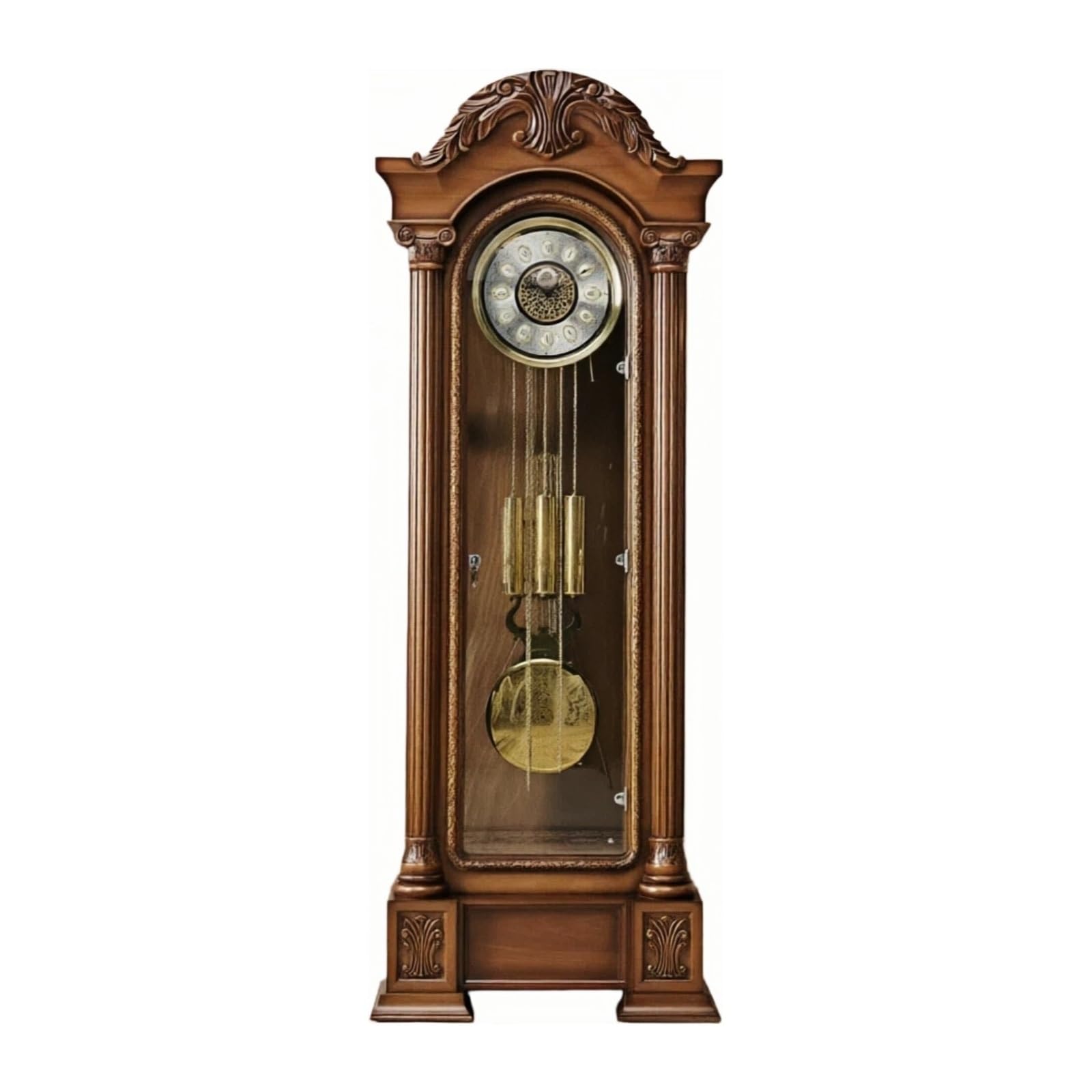 WANGHAI-666 Grandfather Clocks Wood Grandfather Floor Clock Mechanical European Style Ornate Vintage