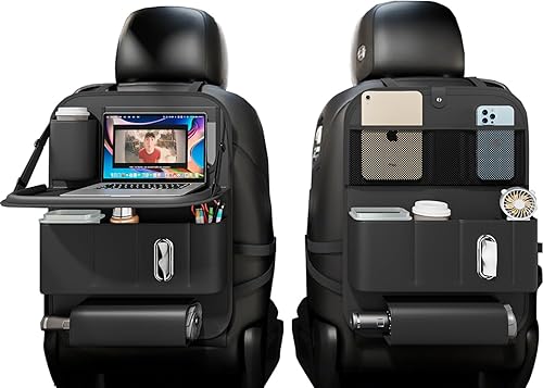 Miniatura 8 de Organizadores de asiento de automóvil, protectores multifuncionales de asiento trasero, bolsas de almacenamiento, prevención de patadas infantiles