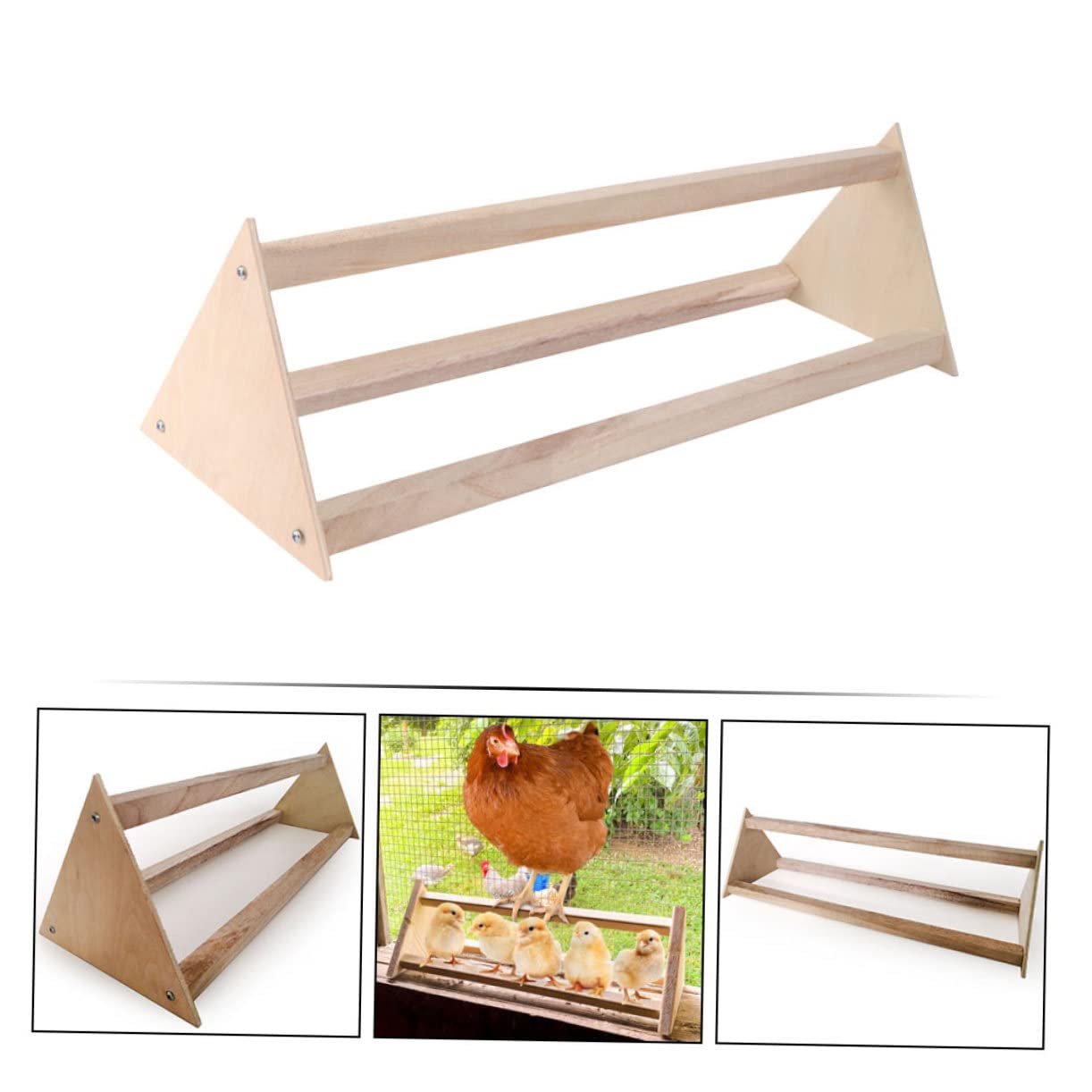 Abaodam 2 Pezzi Posatoio per Uccelli Legno Naturale per Pappagalli e Galline Struttura Facile da Installare per Uccelli e Attività Ricreative Confezione