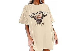 Country T-Shirt Women Oversized Not My First Rodeo Vintage Graphic Tee