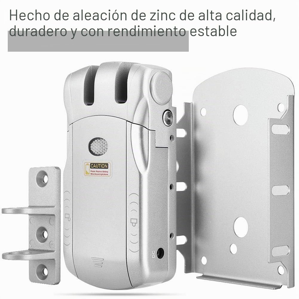 Cerradura de Seguridad Inteligente Electrónica Inalámbrica Sin Llave Control Remoto Toque Bloqueado y Desbloqueo (Plata + USB Bluetooth)