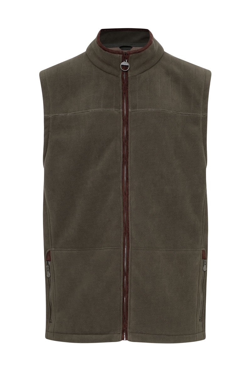 Champion Mens Portree Fleece Bodywarmer Faux Suede Trim Olive L