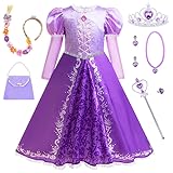 deguisement robe de princesse raiponce 💜Conseils de chaleur : La robe convient aux petites filles mesurant entre 95 et 150 cm. Veuillez vérifier le tableau des tailles pour plus d'informations sur les tailles avant d'acheter. Il est recommandé de laver la robe à la main et de ne pas la blanchir.