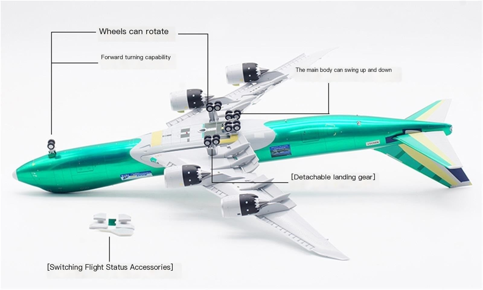 Repliki modeli samolotów do klap Atlas Air B747-8F N863GT Odlewany model samolotu w skali 1:200 – 38 cm Gotowa replika samolotu Miniaturowy model samolotu (klapa)