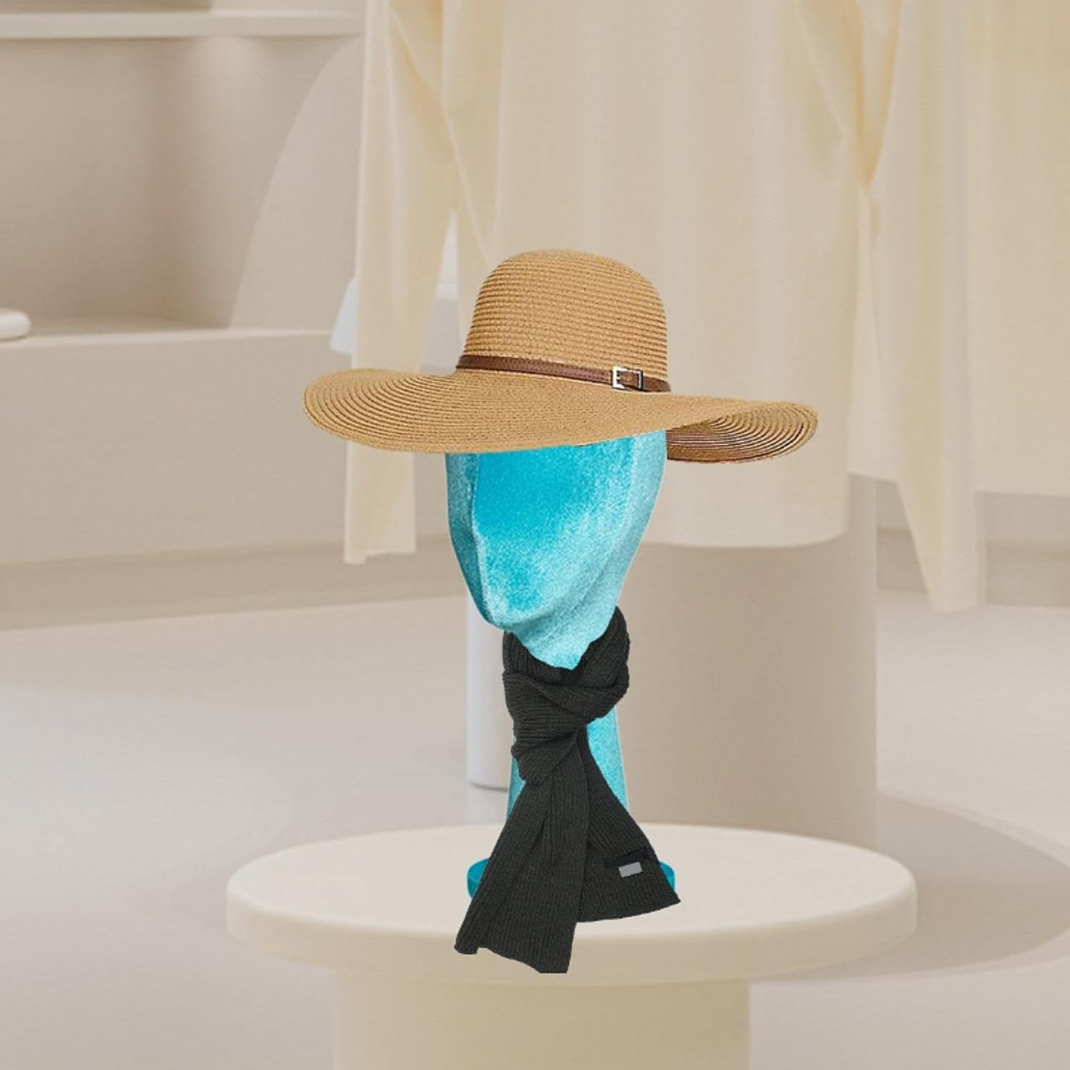 predolo Display Stand for Headwear, Female Mannequin for Accessories, Blue