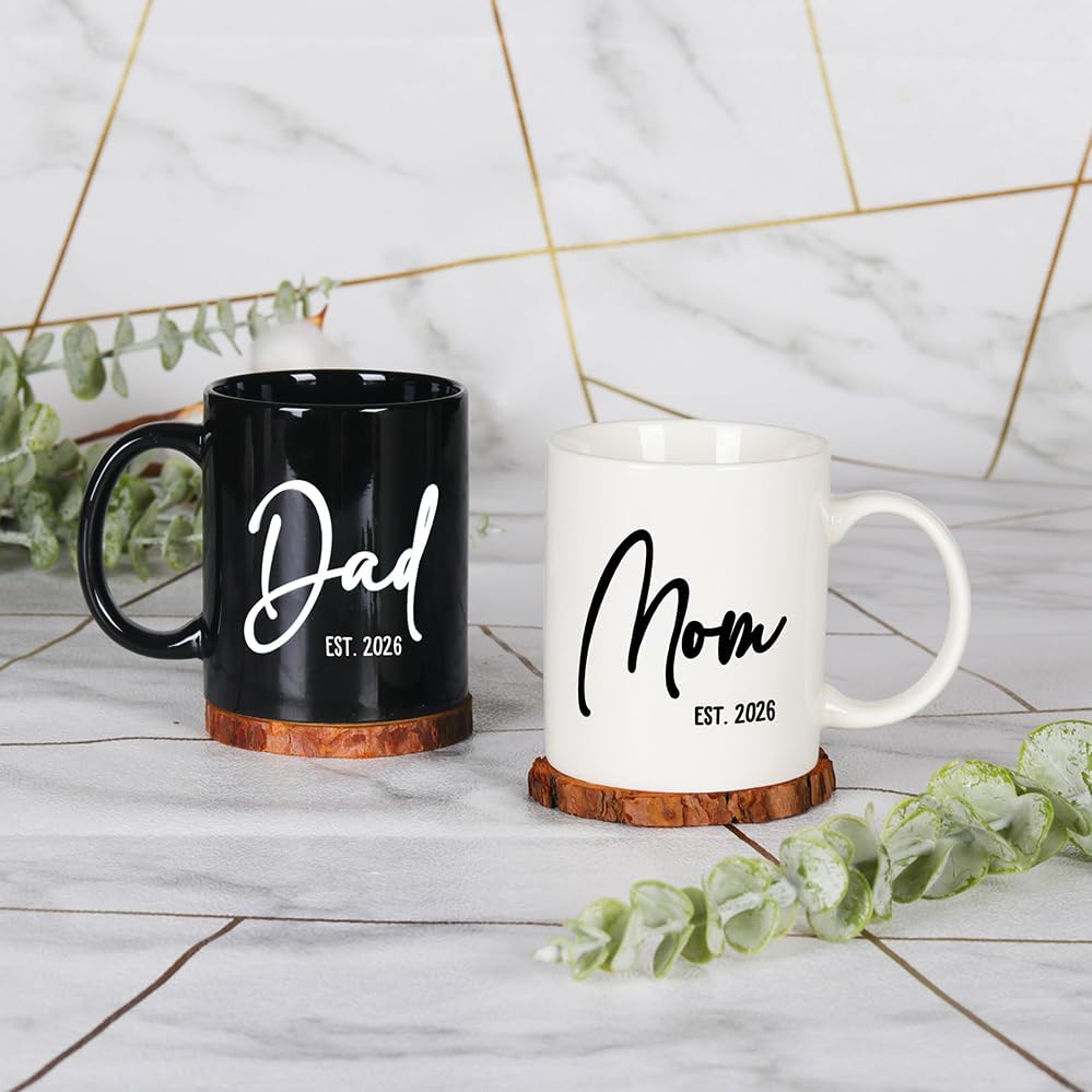 Breezy Valley Mom Dad Coffee Mugs Est 2026 Cup, 1st First Time New Parents Gifts for Couples - Expecting Parents Mom Dad to Be Gifts, Pregnancy Baby Shower Gender Reveal Gift ideas for Mommy to be - Image 7