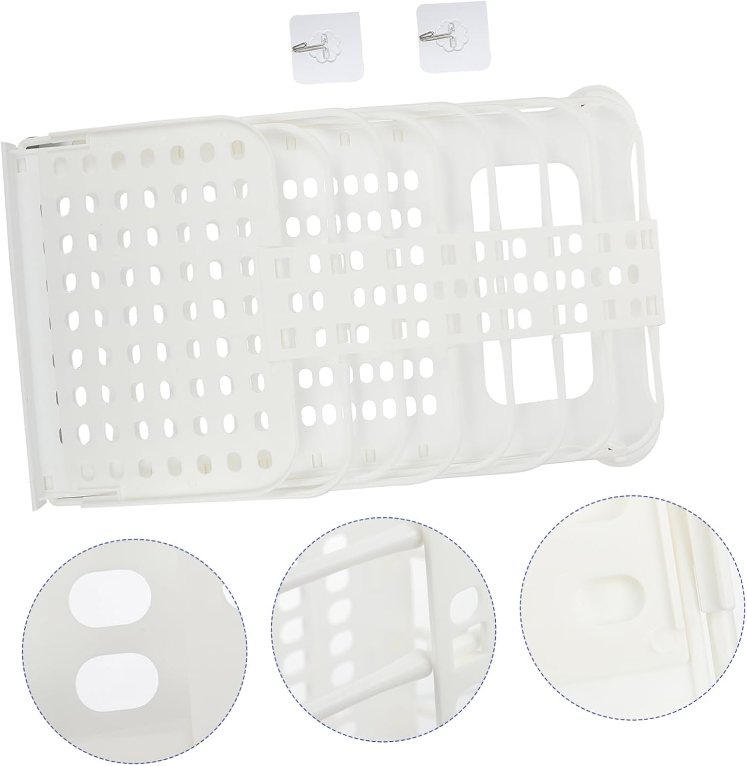 Kichvoe Foldable Wall Mounted Laundry Basket Nail Hanging Clothes Storage Holder for Bathroom Bedroom Dorms Practical Dirty Clothes Organizer for Apartments and Campers