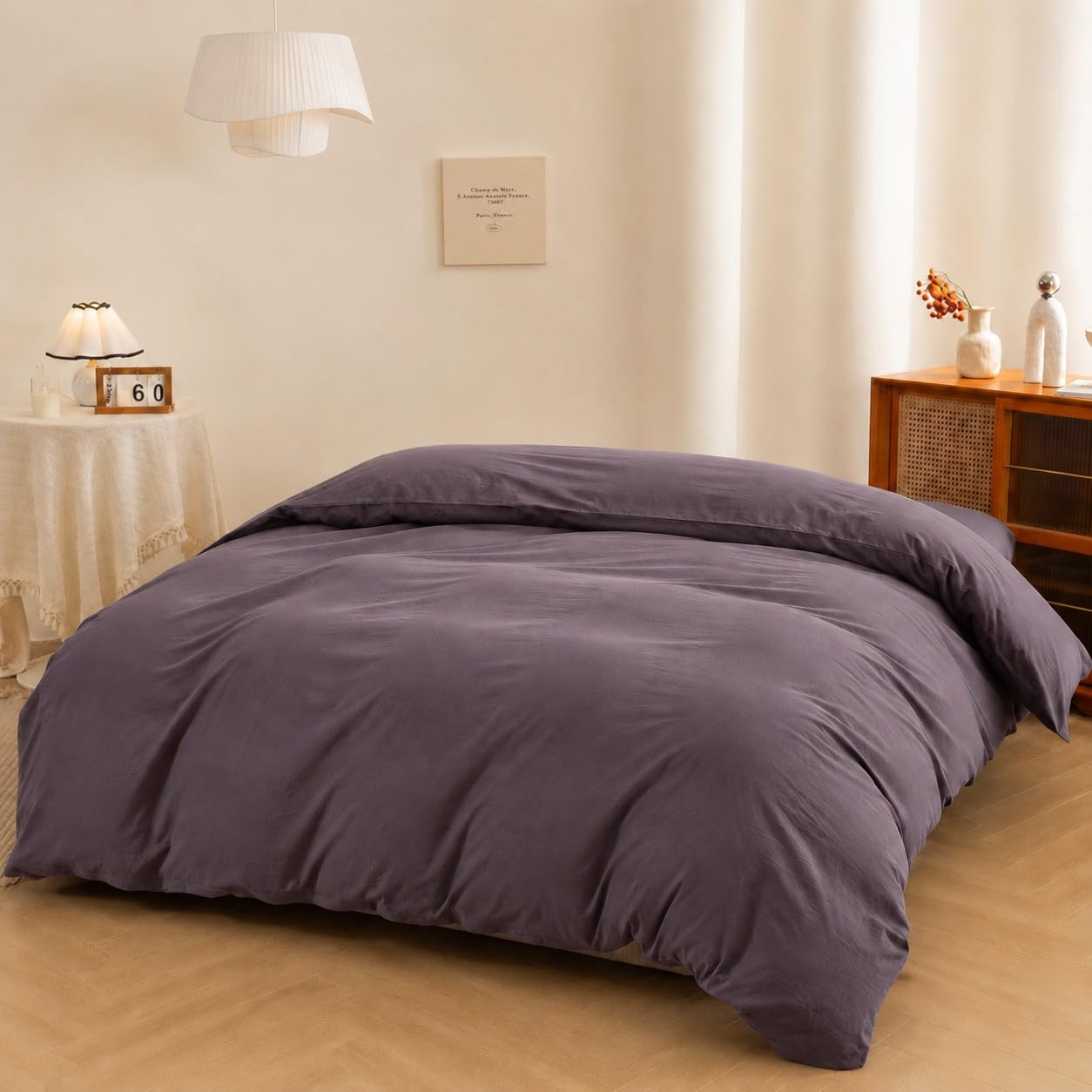 Purple Duvet Cover Only - Ultra Soft &amp; Breathable Comforter Cover Queen