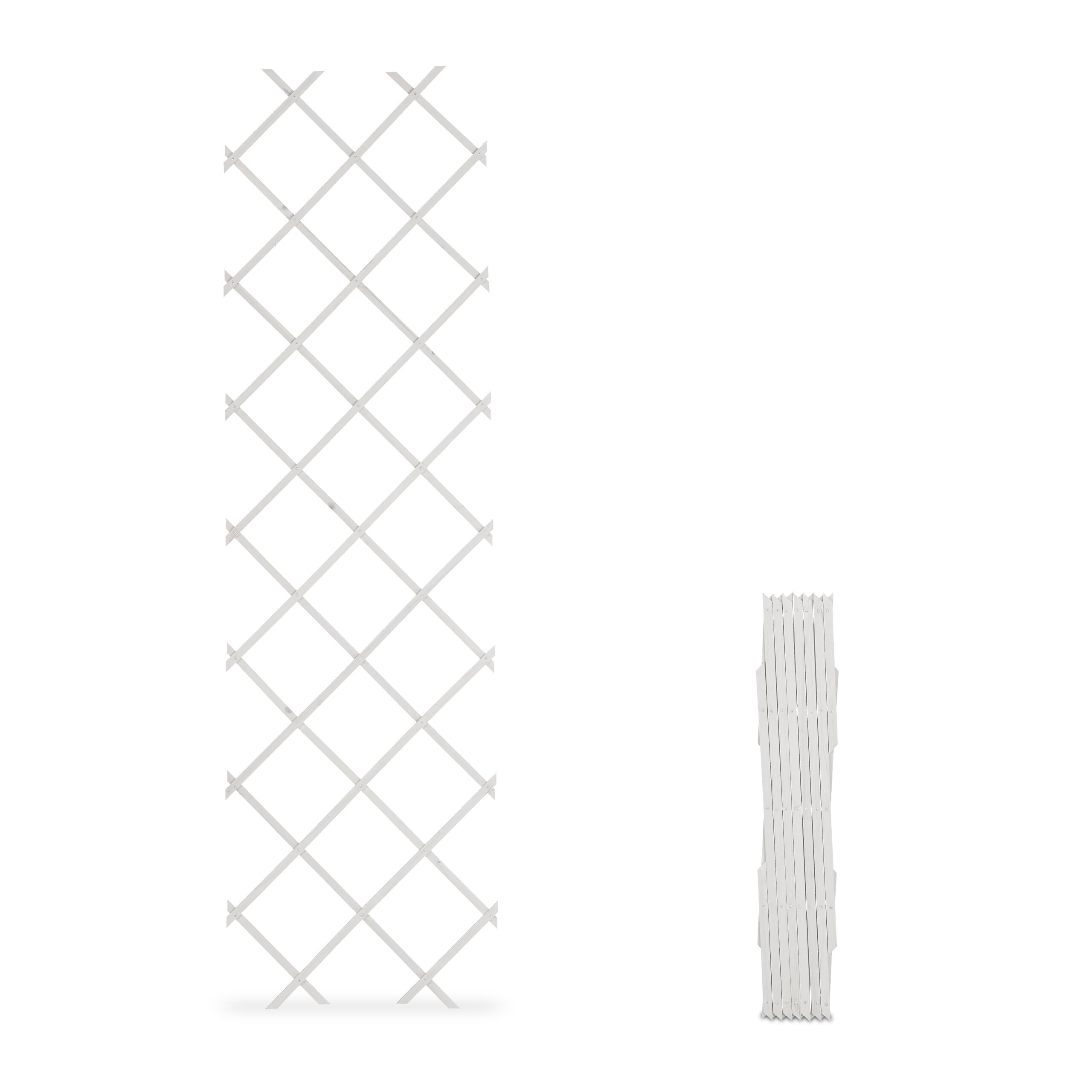 Relaxdays Tuteur à tomates, en lot Pratique de 3, Extensible, Bois de Sapin, pour Le Mur, 180 x 60 cm, Blanc