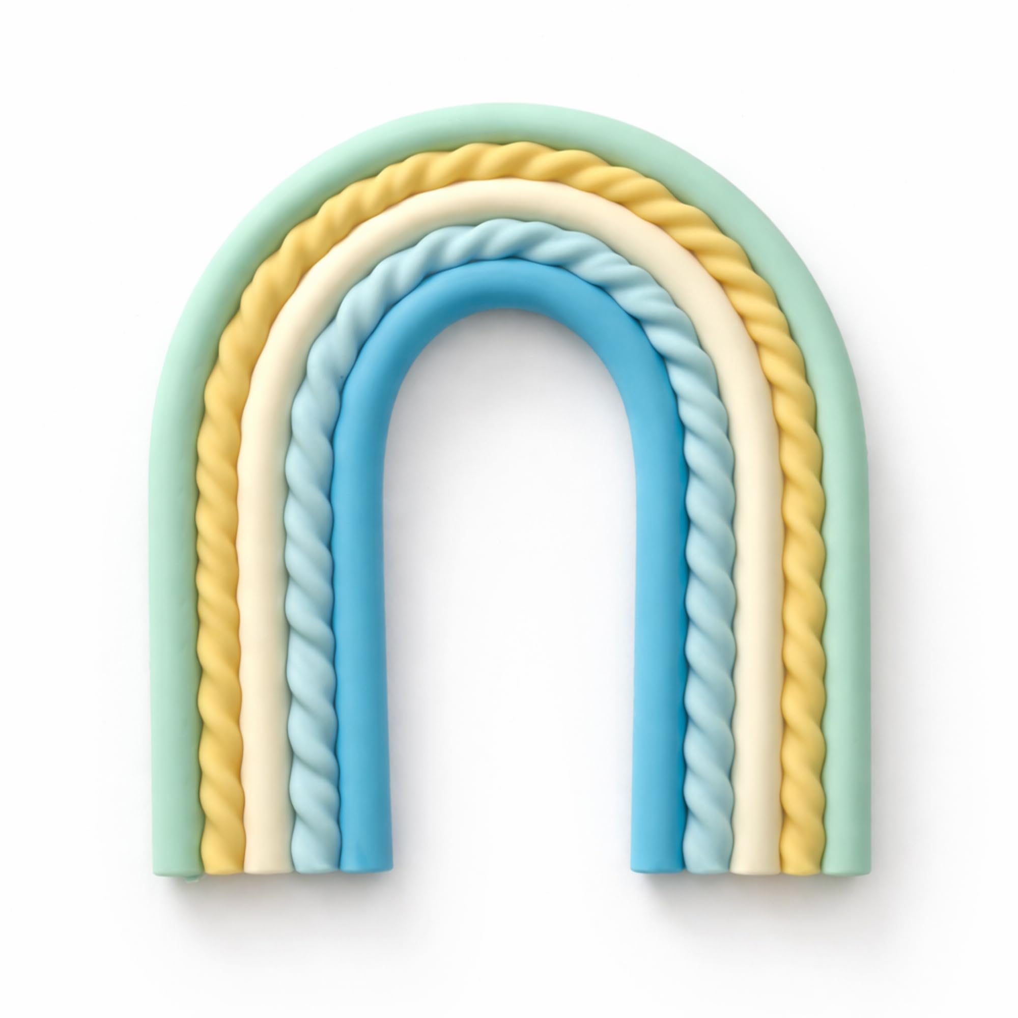 AMAR Rainbow Silicone Cake Topper, Flexible Trimmable Decoration, 10cm x 10cm, for Birthday Cakes, Baby Showers, Celebrations (Blue Pastel)