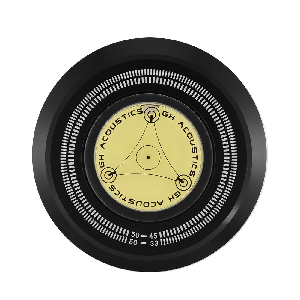 VBESTLIFE Plattenspieler Stabilisator,50Hz Plattenspieler Disc Record Gewicht Stabilisator Clamp mit Wasserwaage für LP Record Player(Schwarz)