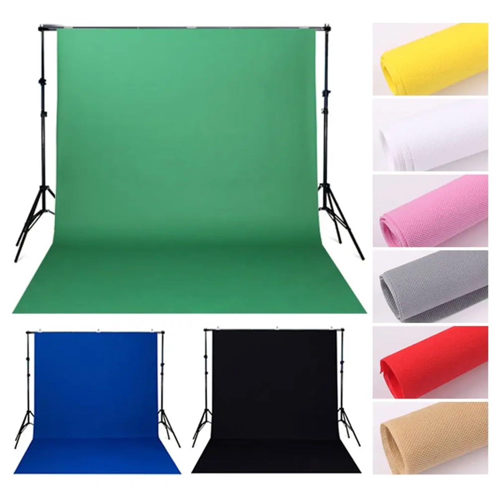 Tła fotograficzne, Tło zielonego ekranu wielokolorowe w wielu rozmiarach do transmisji na żywo zdjęć i filmów(Green,2000x3000MM)