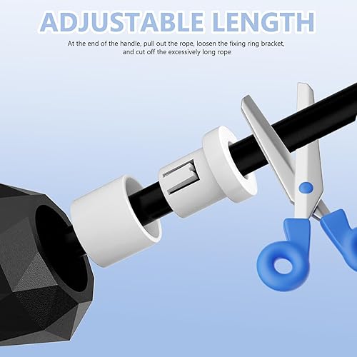 Miniatura 3 de 10 ft Speed Jump Rope with Handle, Adjustable Skipping Rope for Men Women, 3 oz Ultra-light Professional Fitness Boxing Cross Fit Exercises Gym