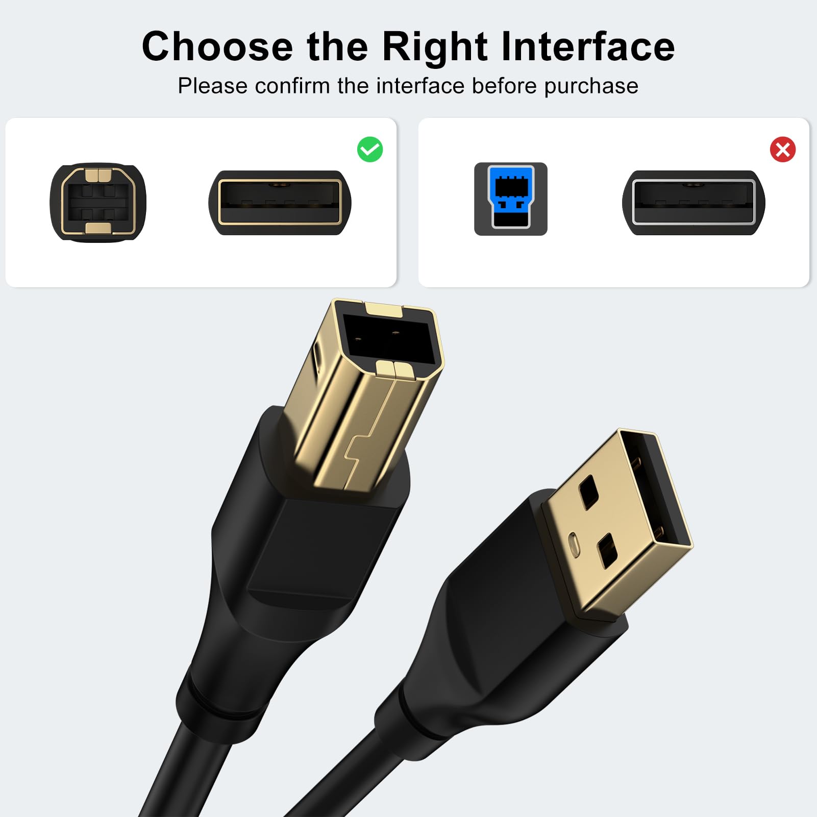 Câble d'imprimante USB de type A mâle vers B mâle haute vitesse pour HP, Canon, Dell, Epson, Lexmark, Xerox, Samsung, câble USB 2.0 pour contrôleur MIDI Brother Piano DAC 1,8 m