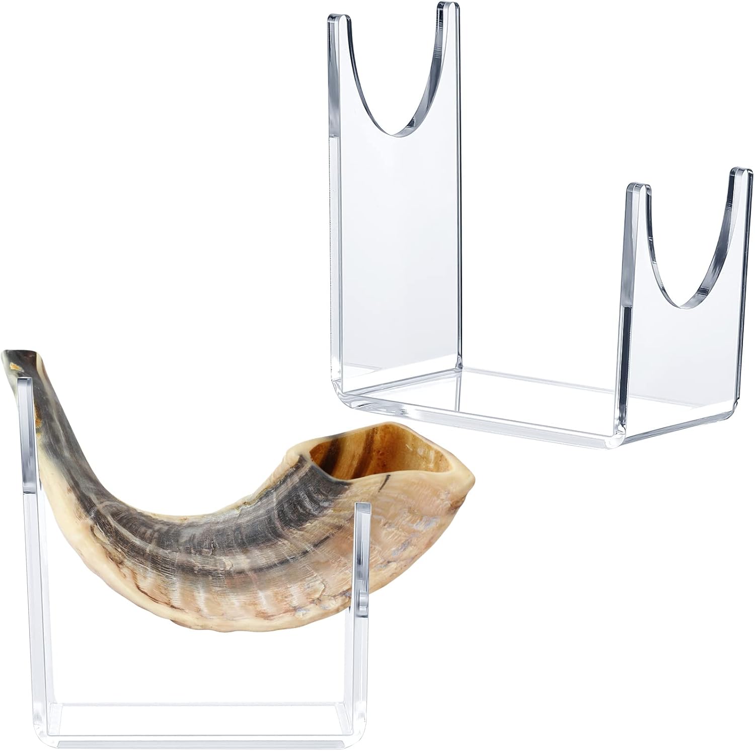 2 Pieces Acrylic Stand for Shofar, Clear Shofar Stand