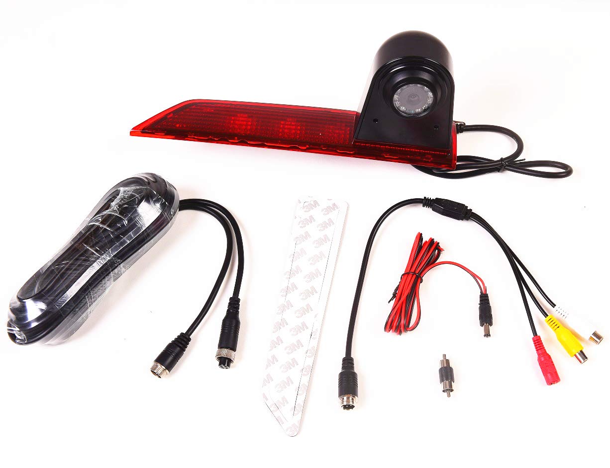 Telecamera Posteriore Per Ford Transit / F150 / F250 / F350 / Jumbo (2014-2019) - Sostituisce Il Terzo Stop Con 16 LED IR E Visione Notturna