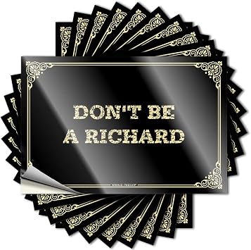 Stickers for Your Car Dont Be A Richard Stickers Car Stickers and Decals Bar Signs for Man Cave12X18CM