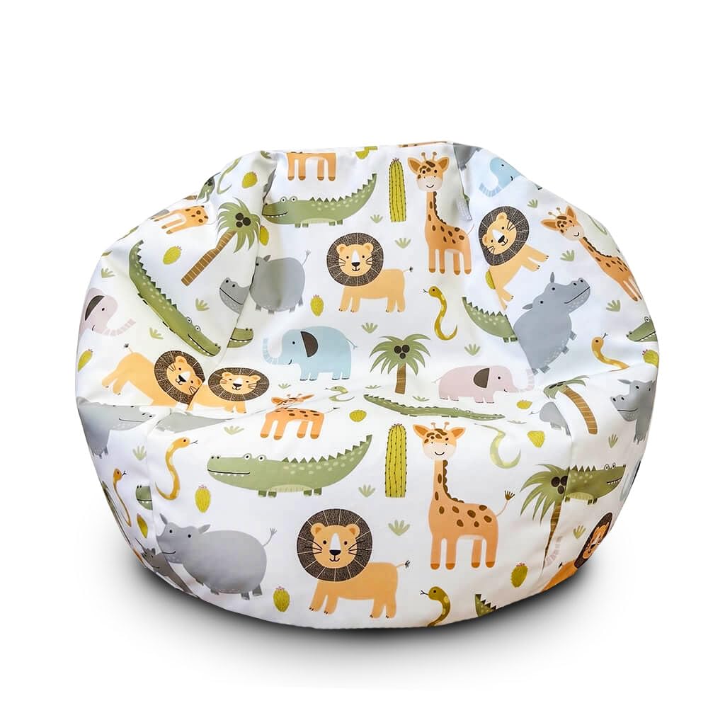 Bags of Beans Wipe Clean Kids Bean Bag Chair Lounger - Safari