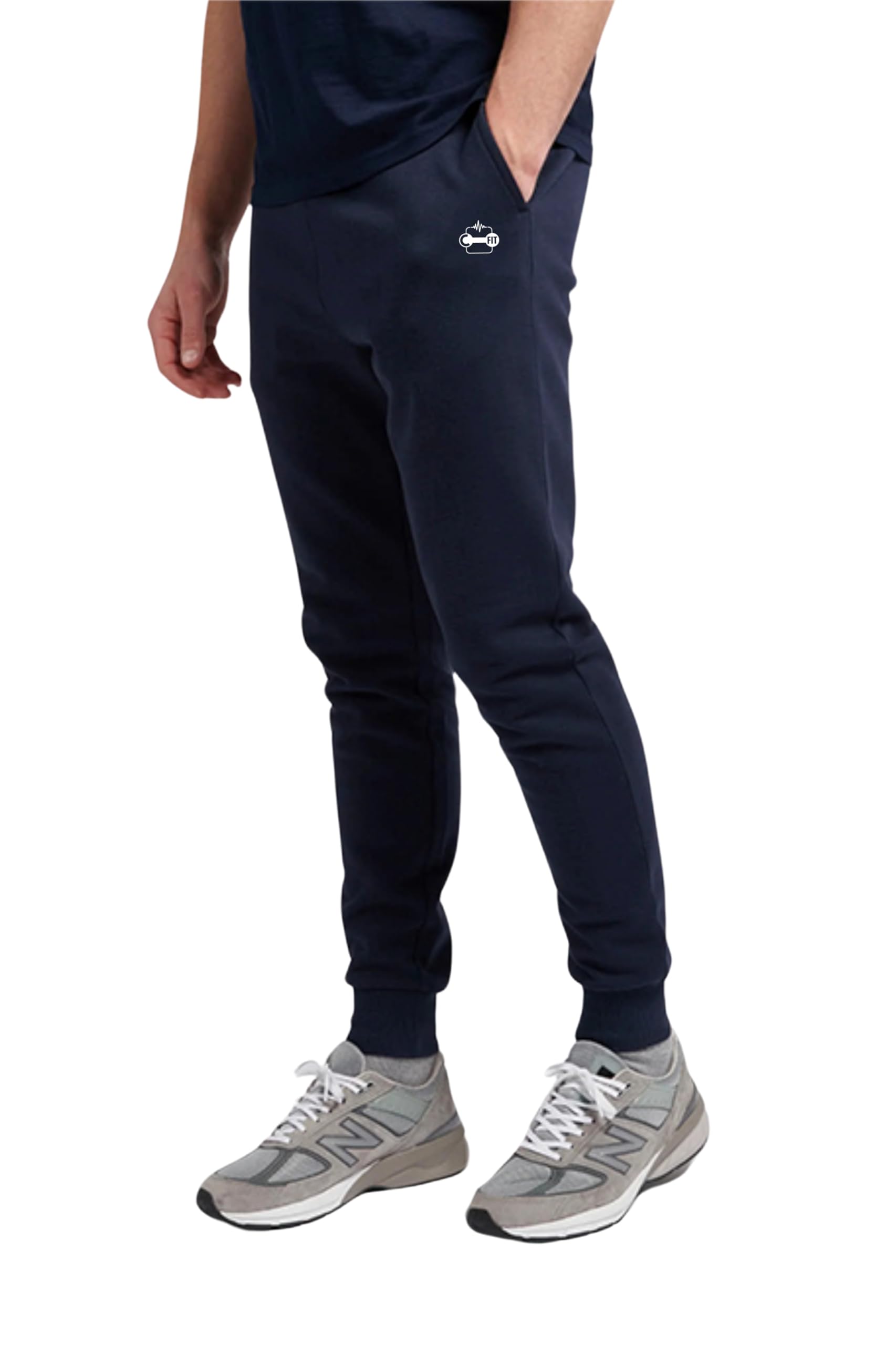 Carry Fitness Men's Navy Blue Gym Joggers Sweatpants, Jogging Bottoms Running Trousers With Pockets (Uk, Alpha, S, Regular, Regular, )