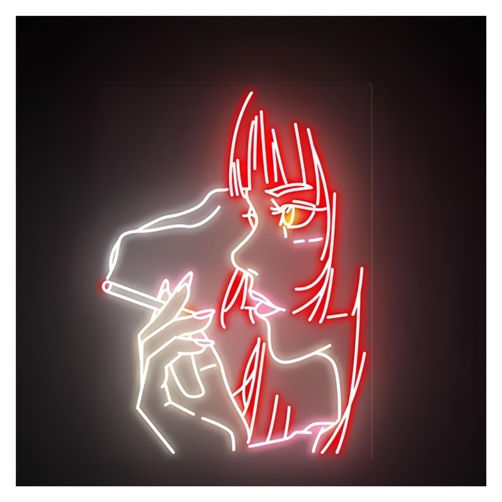 Lemst Girls B Signs Lamp Woman Face Neon Signs Us Powered, Night Lamp Adjustable Rightness Smoking Neon Lights For Wall Decor 60Cmx45cm(B)