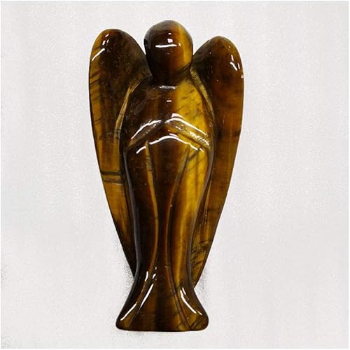 Miniatura 7 de Piedra curativa de ángel de bolsillo tallada a mano con ojo de tigre, piedra preciosa natural, cuarzo, estatua curativa de 3 pulgadas (ojo de tigre