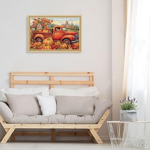 Miniatura 6 de Rompecabezas de 1000 piezas otoño calabaza coche para juego de ilustraciones para adultos adolescentes niños 20323012