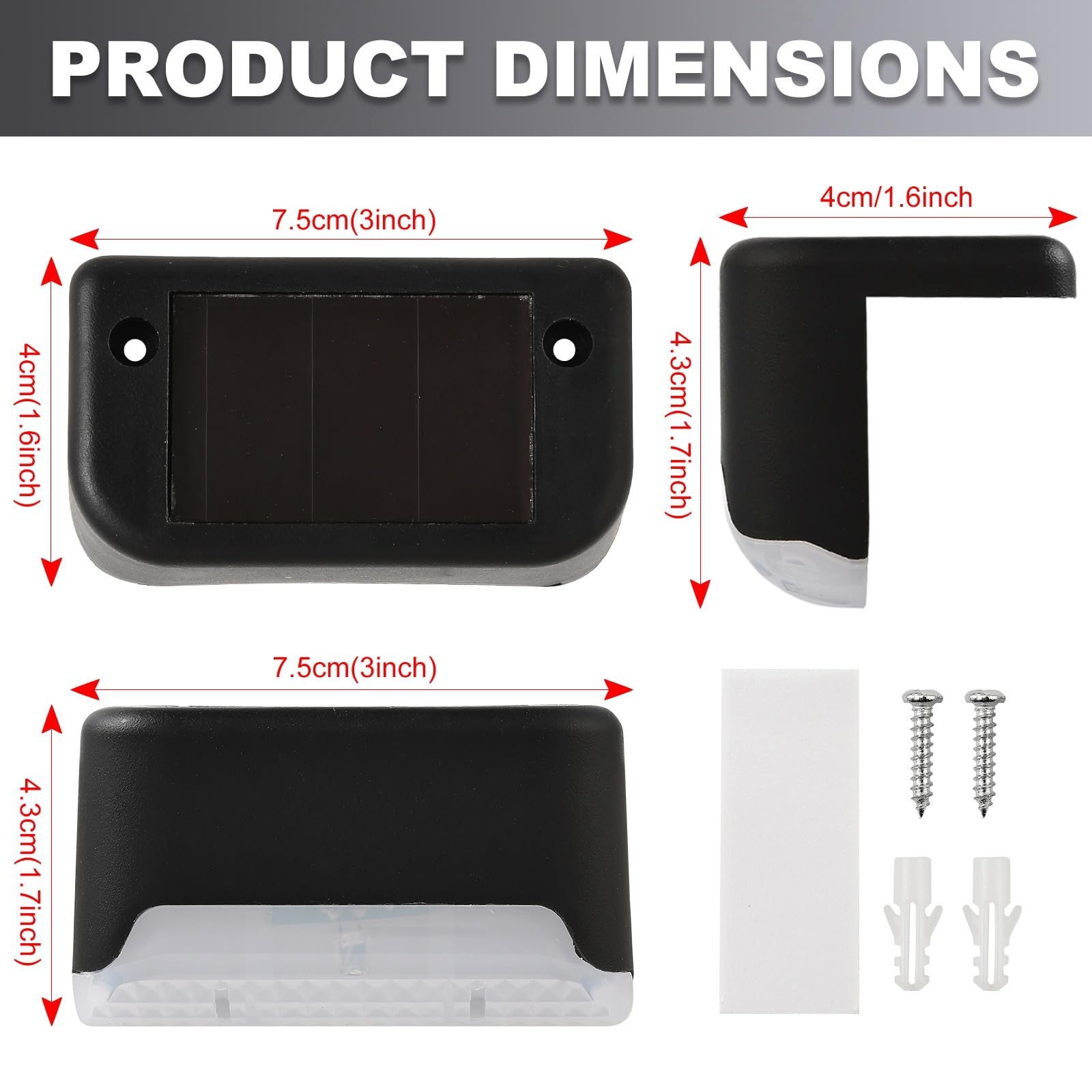 XhuangTech Solar Deck Lights Outdoor 12 Pack - Image 2