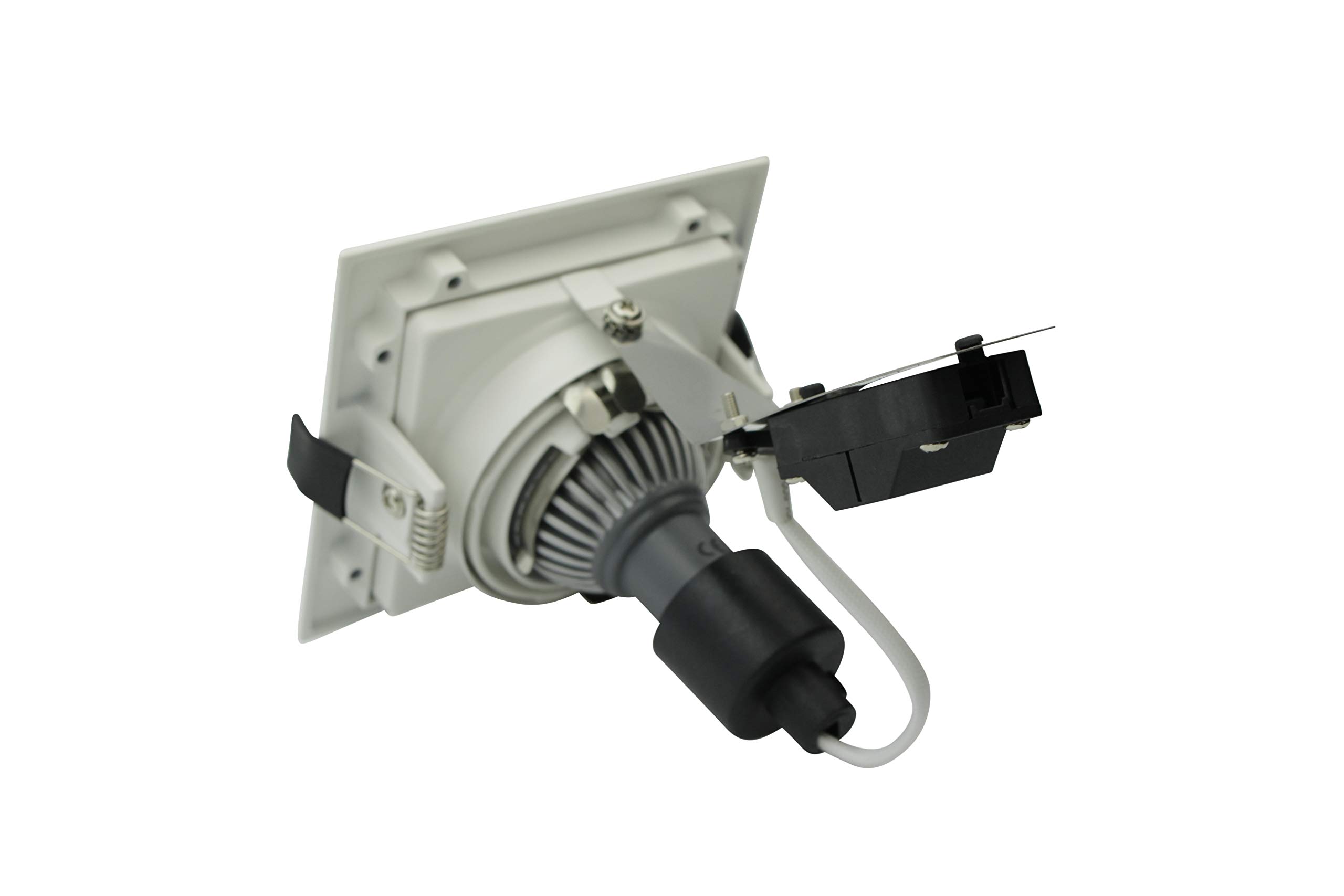 Faretto da incasso a LED Scout GU10, rettangolare, ultra piatto, dimmerabile, orientabile, bianco caldo, 3000 K, IP20, retroilluminato (bianco, set da 5)