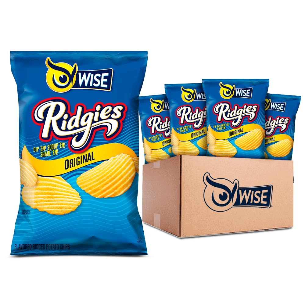 WiseSnacks Ridgies Potato Chips, Cheddar & Sour Cream, 3 Ounce (12 Count)