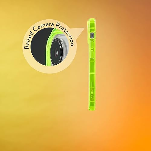 Miniatura 5 de SteepLab Funda con resaltador de neón para iPhone 13 Mini, funda Grippy Jelly con bolsillos protectores de aire (amarillo neón llamativo)