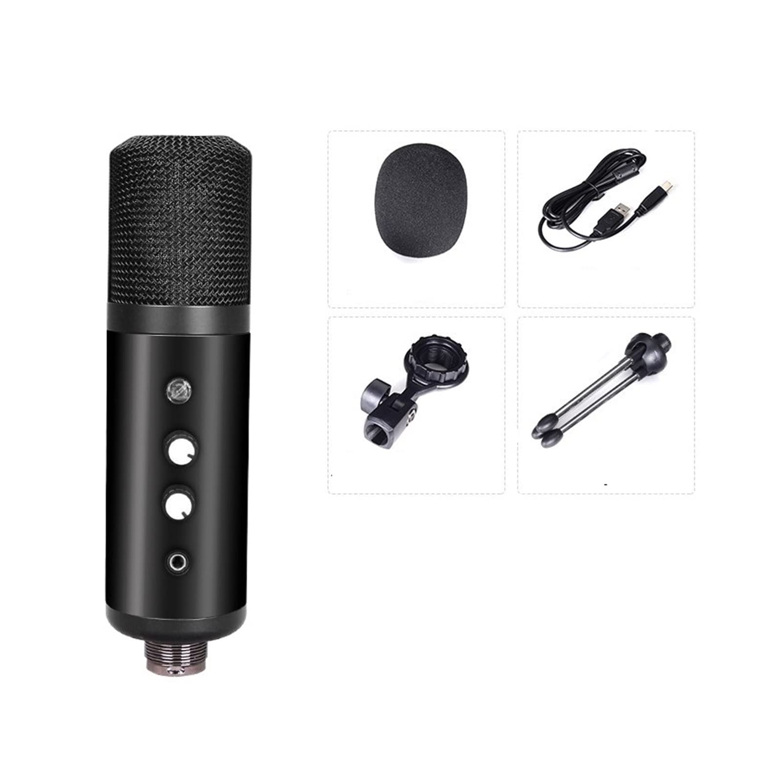 Kompatybilny z mikrofonami do gier Mikrofon pojemnościowy USB do komputera PC, laptopa, nagrywania, śpiewania, grania i przesyłania strumieniowego