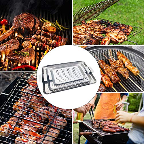 Eastdall Assadeira Com Furos,Grill Topper Grade de Aço Inoxidável Grill Pan Antiaderente com Alças M