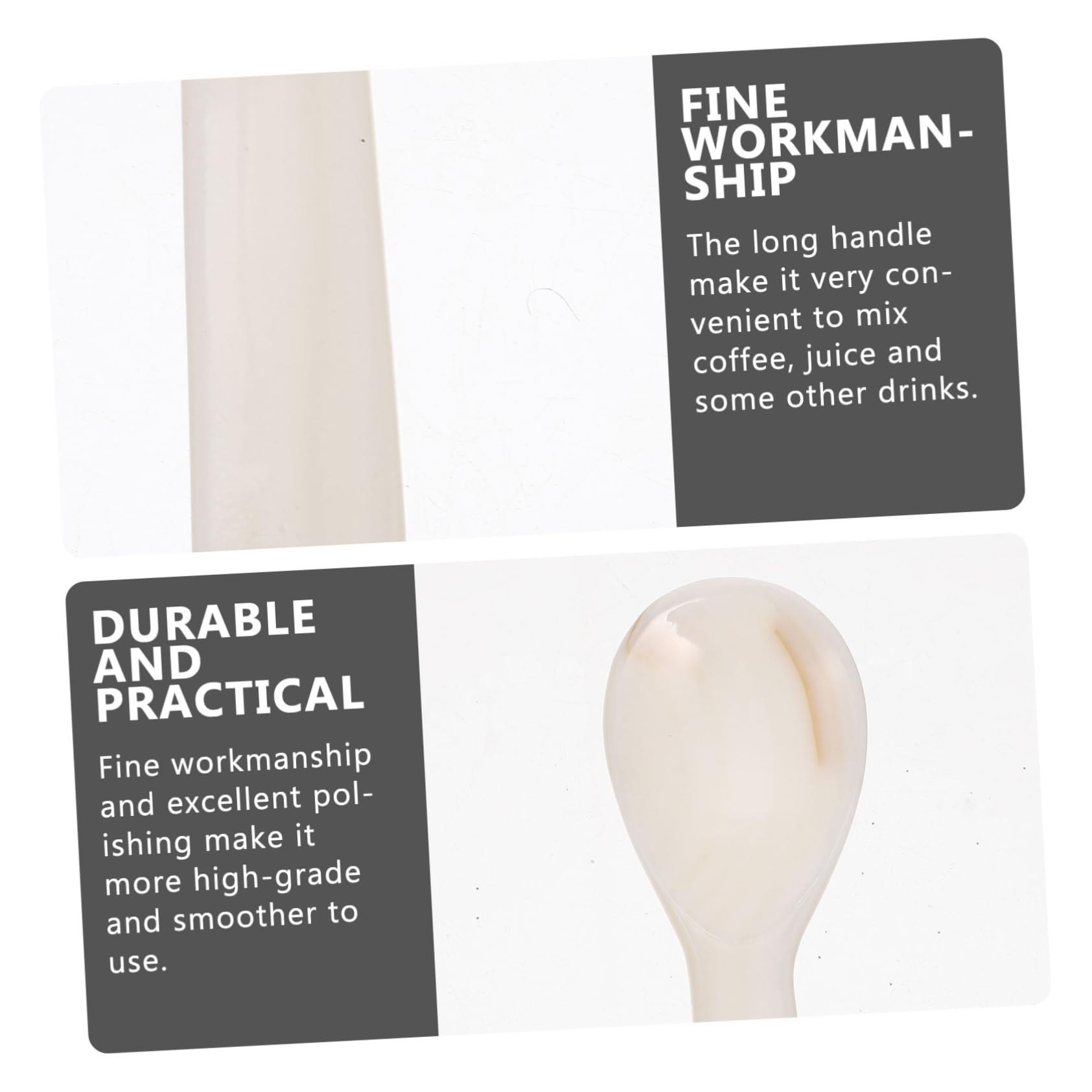 Juego de 5 Elegantes Cucharas de Café con Forma de Concha Blanca Cucharas para Helado Y Tarta Aptas para Lavavajillas