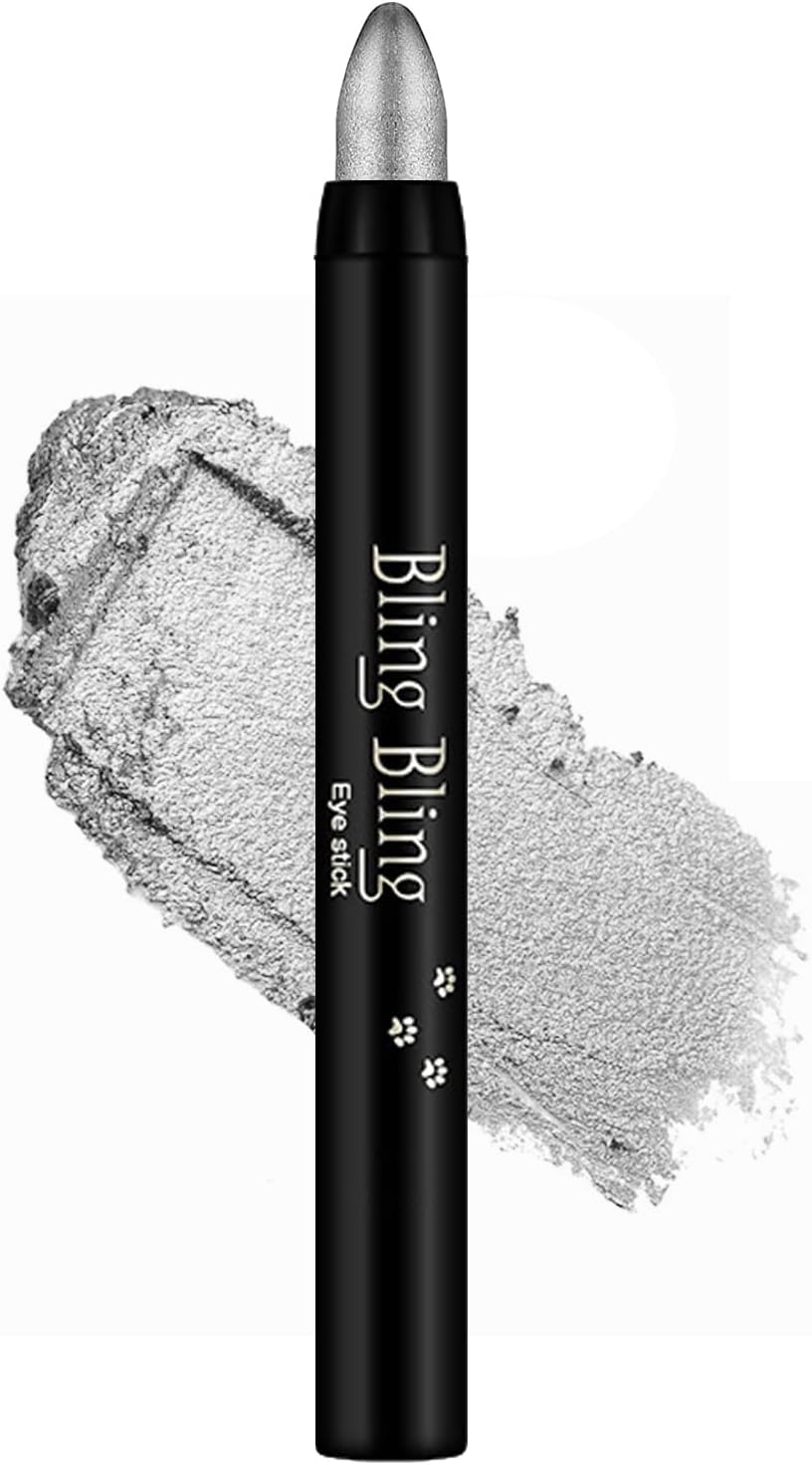 Eyeshadow Pen, Grey Glitter Eyeshadow Stick, Highly Pigmented Eye