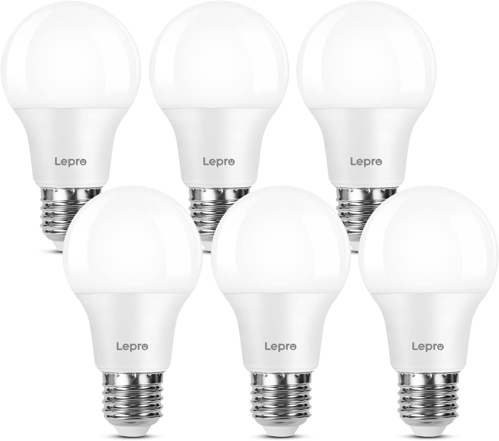 Lepro E27 Screw Bulb, Cool White 6500K, 60W Equivalent E27 LED Bulb, 8.5W 806lm Edison Screw Bulb, GLS Energy Saving LED Light Bulbs, Non-dimmable, Pack of 6