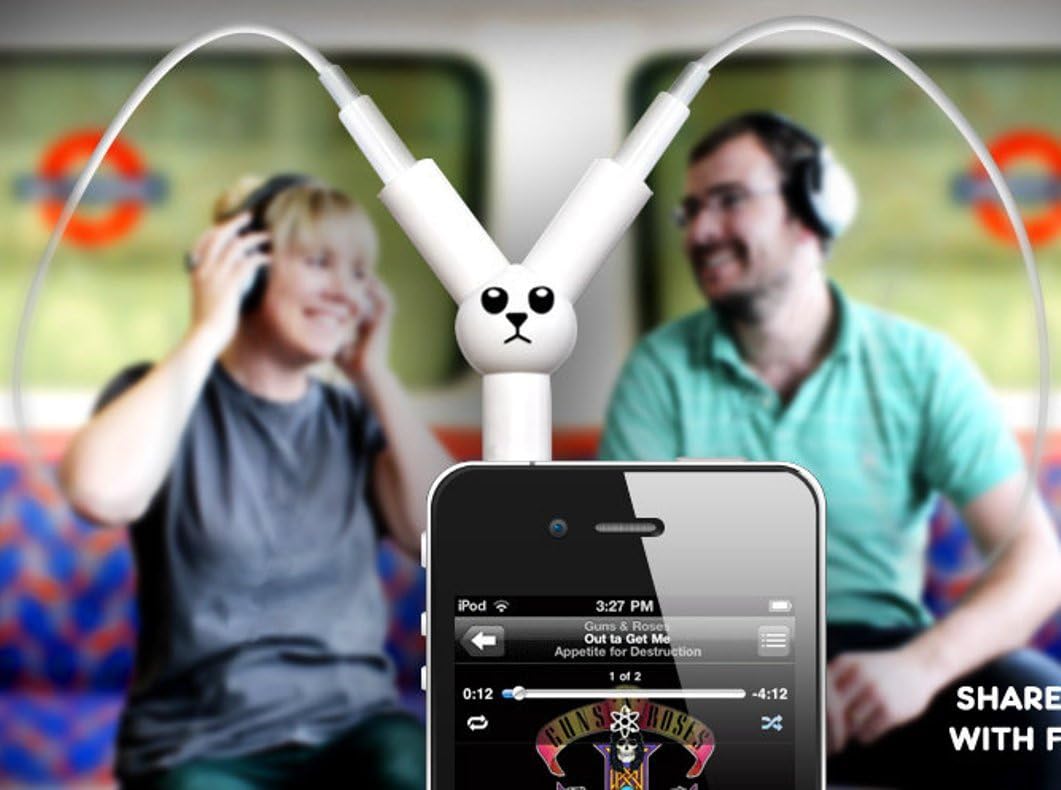 Suck UK Jack Rabbit Headphone Splitter, White - Image 4
