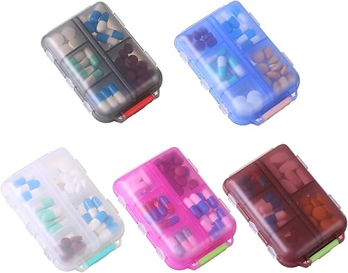 Miniatura 8 de 1Pack Travel Pill Organizer - 10 Compartments Pill Case, Compact and Portable Pill Box, Perfect for On-The-Go Storage, Pill Holder for Purse Brown