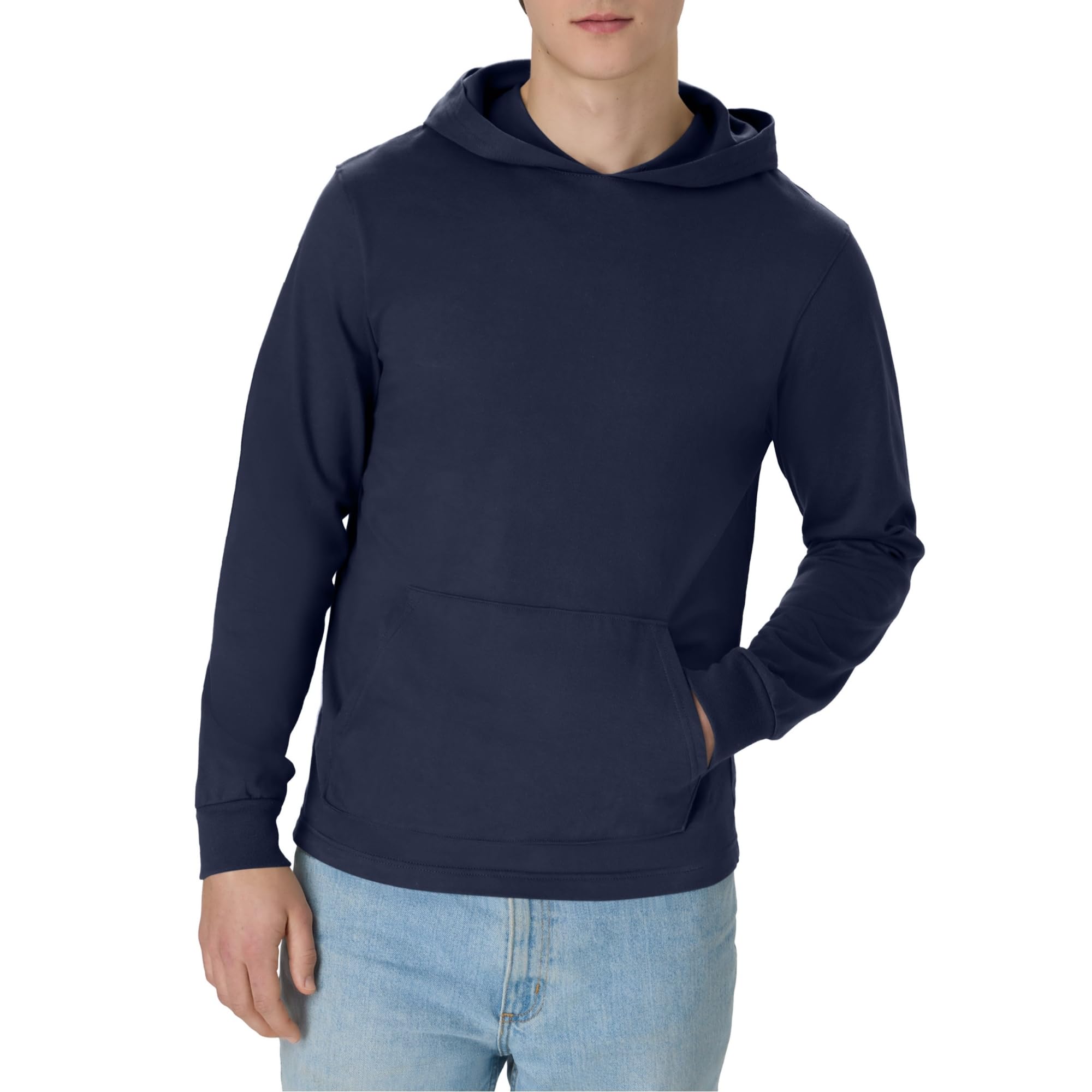 Men's Hooded T-Shirt - Beefy Long-Sleeve Cotton Shirt