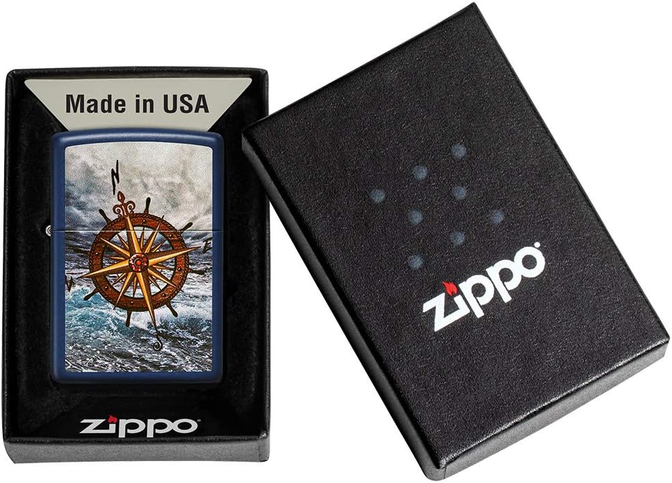 Zippo Compass Design Navy Matte Pokcet Lighter
